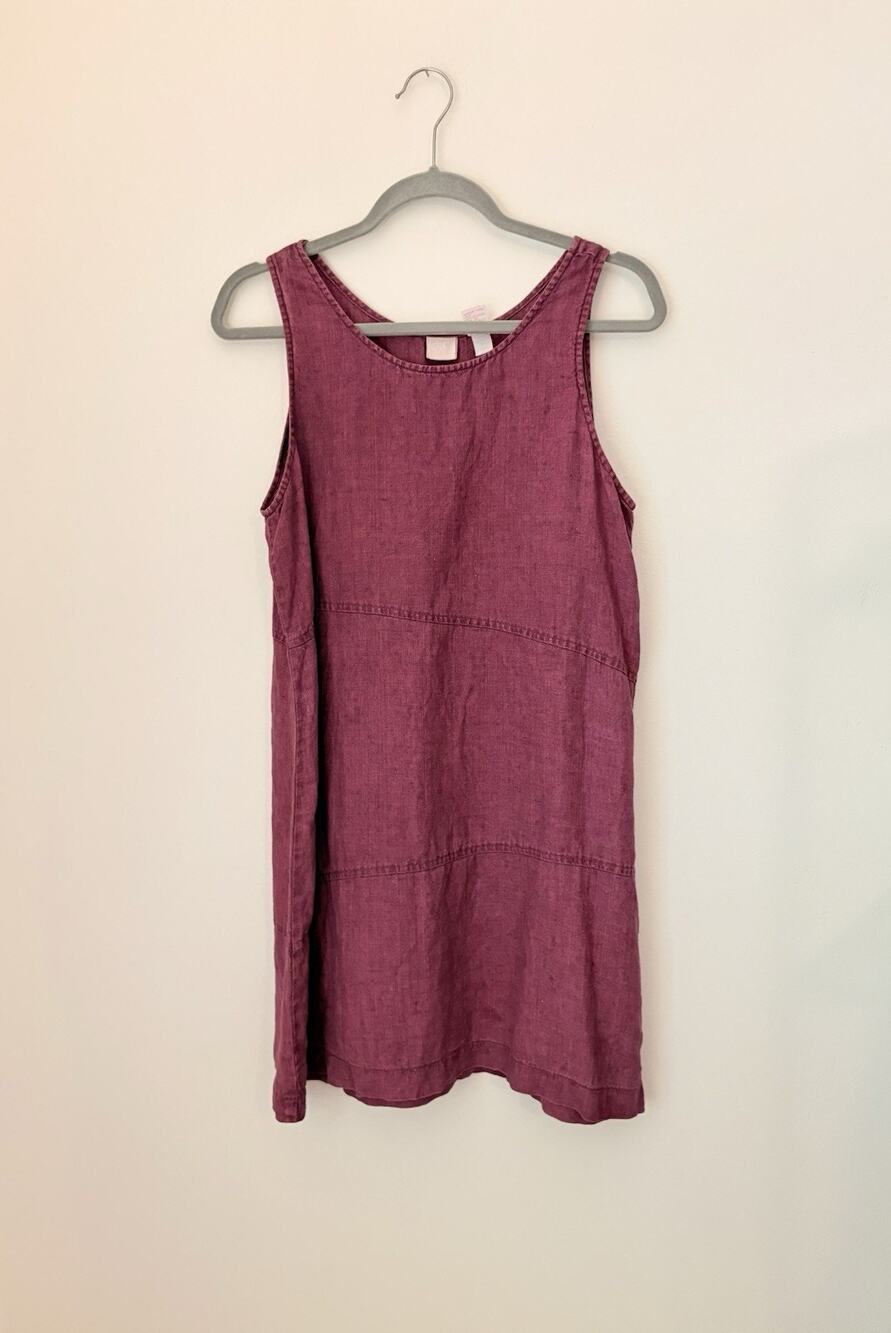 Vintage Gap Linen Dress Purple Size M Sleeveless Resort Beach Breathable
